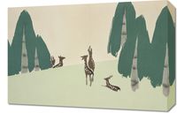 Obraz 60x40cm Deer, Sekka Japoński Vintage do Salonu