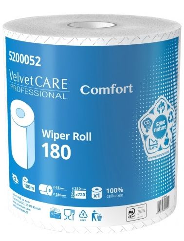 Czyściwo Przemysłowe VELVET Professional Białe 2W 720 listków 180m 2x Rolki zdjęcie 2