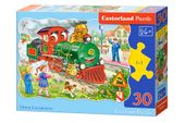 puzzle 30 el. zielona lokomotywa castorland b-03433-1