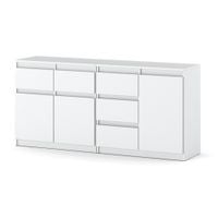 Komoda Biała Mat Z 5 Szufladami Pojemna Szafka Do Salonu 160cm Nowoczesna