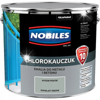 NOBILES FARBA CHLOROKAUCZUKOWA DO METALU I BETONU POPIELATY ŚREDNI 10L