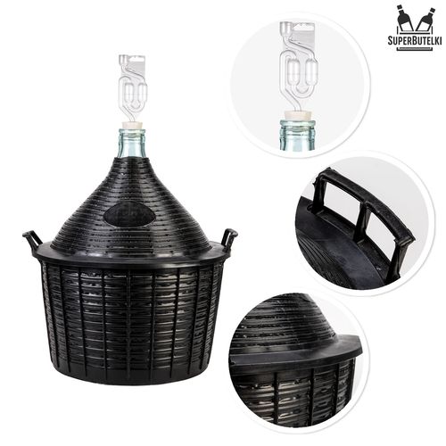 BALON DAMA 25L W KOSZU + KOREK RURKA FERMENTACYJNA na Arena.pl