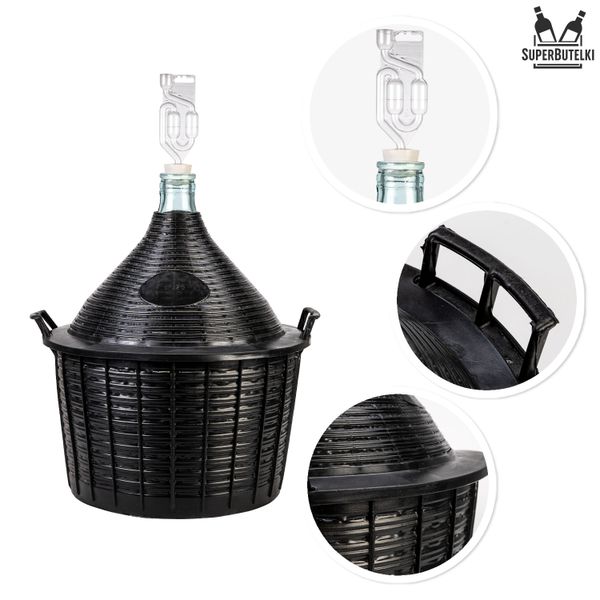 BALON DAMA 25L W KOSZU + KOREK RURKA FERMENTACYJNA zdjęcie 2