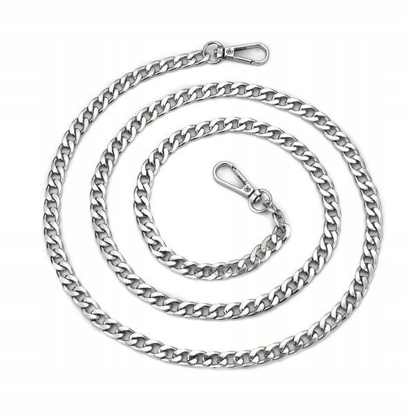 Pasek Do Torebki Torby Łańcuch Długi Srebrny Gruby zdjęcie 8