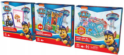 Zestaw 3 Gry Planszowe Dla Dzieci Puzzle Pop-Up Karty Jumbo Psi Patrol 3w1 na Arena.pl