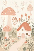 Plakat 61x91,5cm Wzory dla Dzieci, Dziewczynki i Chłopca - Domki