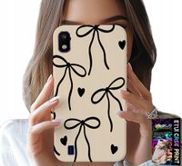 ETUI DO SAMSUNG A10 - BEŻOWE KOKARDKI WSTĄŻKA MODNE WZORY