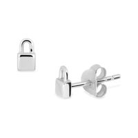 srebrne małe kolczyki kłódki | srebrne