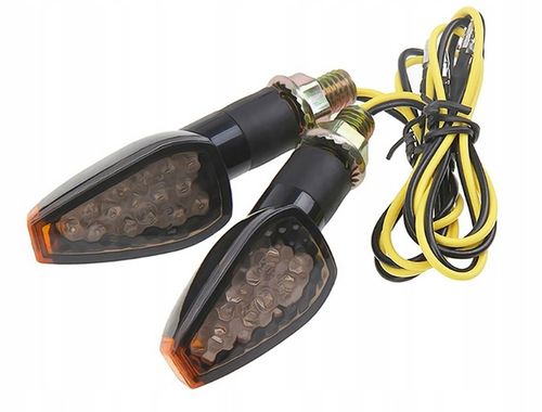 Kierunkowskazy motocyklowe czarne dymione 14 diod LED 4 sztuki na Arena.pl