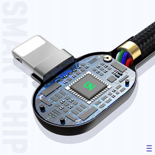 mcdodo kabel kątowy 90° usb-c lightning dwustronny do iphone 13 14 led 1m na Arena.pl