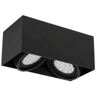 Natynkowa LAMPA sufitowa Cardi II Nero Orlicki Design prostokątna OPRAWA metalowy spot czarny