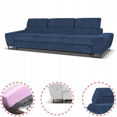 Zestaw mebli wypoczynkowych salon Savio Sofa 3os fotele granat Family Meble na Arena.pl