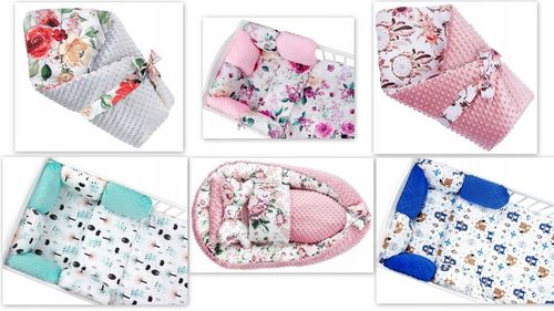 DUŻY ZESTAW KOKON KOCYK PODUSZKA MOTYL MINKY WZORY na Arena.pl