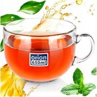 Duża SZKLANKA z uchwytem do picia kawy herbaty ziół napojów kubek 650 ml