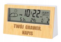 GRAWEROWANY Cyfrowy zegar stacja pogodowa TWOJE LOGO NAPIS 25 sztuk
