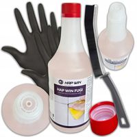 Płyn Środek do Czyszczenia Fug Zestaw Hap Win 1L + Szczotka + Rękawiczki