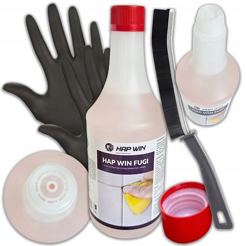 Płyn Środek do Czyszczenia Fug Zestaw Hap Win 1L + Szczotka + Rękawiczki na Arena.pl