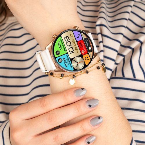 SMARTWATCH ZEGAREK DAMSKI POLSKIE MENU ROZMOWY ZDROWIE SPORT AMOLED 4 PASKI na Arena.pl