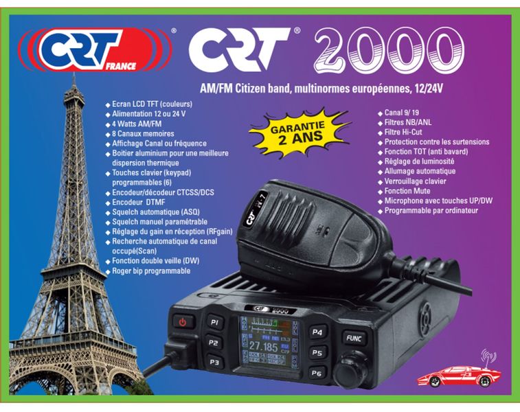 Radio CB CRT 2000 12/24V AM/FM export zdjęcie 3