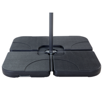 Zestaw 4 obciążników do parasola ogrodowego czarny CARIA