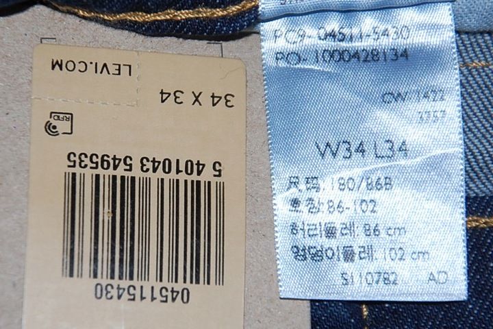 LEVIS 511 34/34 W34 L34 granatowe 5430 pas 90 cm zdjęcie 9