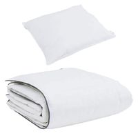 Zestaw kołder z poduszką 2 pcs Biały 135 x 200 cm Puch