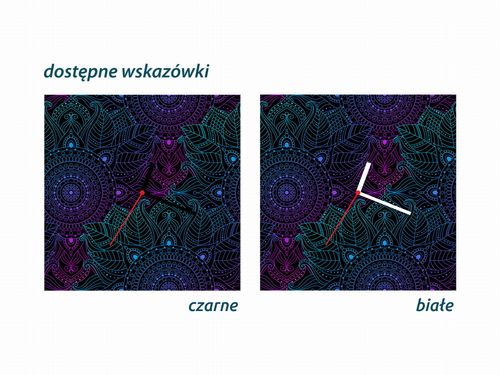 ZEGAR SZKLANY KWADRATOWY - Mandala na Arena.pl