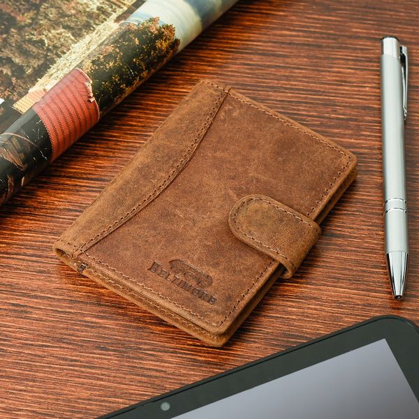 Etui Na Dokumenty Karty Skórzane Slim Beltimore Jasny  Brąz G78 zdjęcie 7