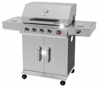 GRILL GAZOWY OGRODOWY 5+1 19,5KW INFRARED 6 PALNIKÓW YATO ŻELIWNY RUSZT