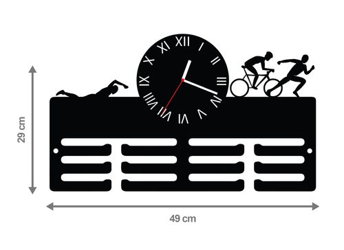 Wieszak na medale z zegarem TRI twoje imię dowolny tekst 452.1 na Arena.pl