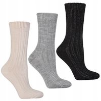 Skarpety Damskie Srebrna Nić Eleganckie Wysokie Prążkowane 3PAK MORAJ 38-41