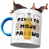 Kubek Błękitny Śmieszny Piwo To Moje Paliwo Z Nadrukiem Ze Zdjęciem