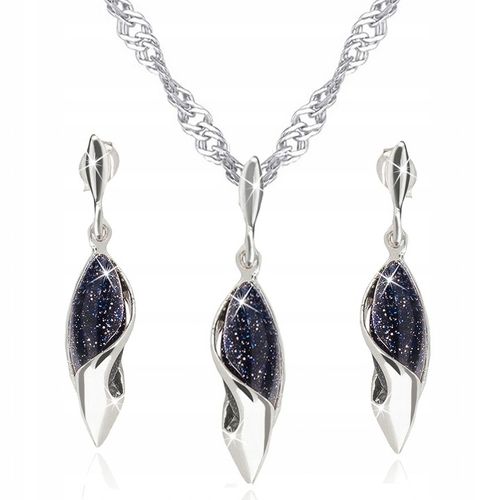 SREBRNY KOMPLET BIŻUTERII RODOWANEJ NOC KAIRU na Arena.pl