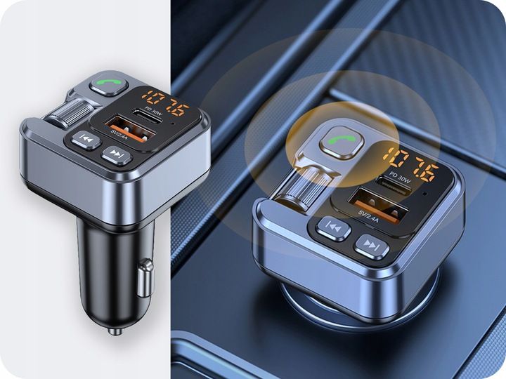 TRANSMITER BLUETOOTH SAMOCHODOWY AUDIO FM MP3 BT SZYBKA ŁADOWARKA USB zdjęcie 6