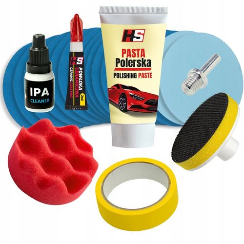 ZESTAW DO POLEROWANIA LAMP REGENERACJI REFLEKTORÓW HS + POWŁOKA CERAMICZNA na Arena.pl