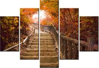 105CM 150CM OBRAZ 5 ELEM JESIENNY SPACER DRUK