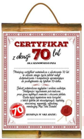 dyplom urodzinowy  ''70'' dla pana