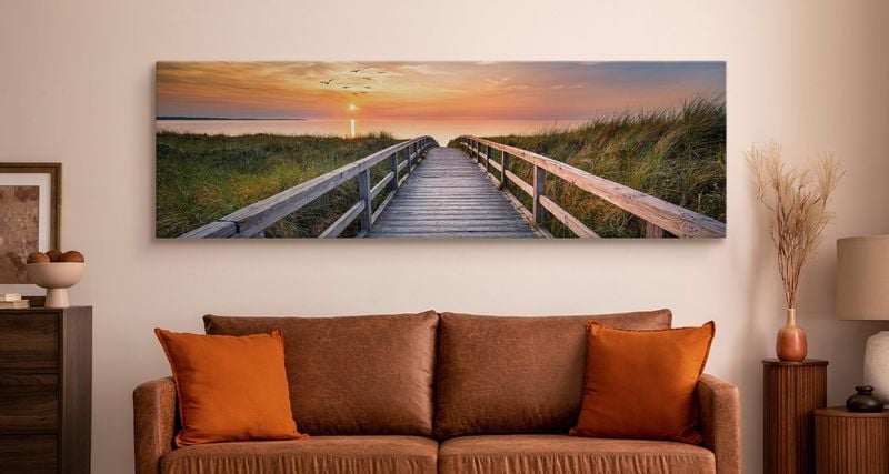 Obraz Na Płótnie Canvas MORZE Wydmy Pomost Zachód Słońca 145cm x 45cm zdjęcie 5