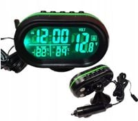 Termometr samochodowy stacja pogody 12V - woltomierz- zielony / czerwony CE