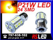żarówka LED P21W 24 Premium LED SMD 12v 24v ba15s pomarańczowa JAKOŚĆ
