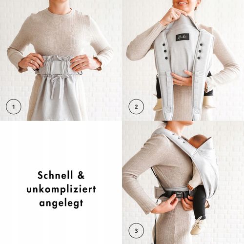 Nosidełko dla niemowląt ROOKIE Baby Konnekt Bawełna organiczna (szary) na Arena.pl