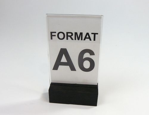 stojak na menu ulotkę z plexi z drewnianą podstawką A6 na Arena.pl