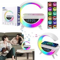 Lampka Nocna Led Ładowarka Radio FM Budzik Głośnik