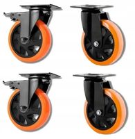 KÓŁKA OBROTOWE KOŁA SKRĘTNE ZESTAW 4 kółka transportowe 125 mm +