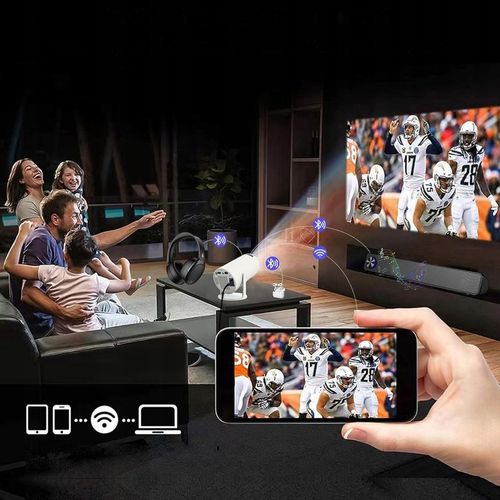 PRZENOŚNY MINI PROJEKTOR ANDROID WiFi RZUTNIK 360 FULL HD 4K Bluetooth na Arena.pl