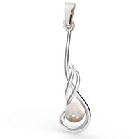 SREBRNY WISIOREK Z PERŁĄ DŁUGI PRÓBA SREBRA 925