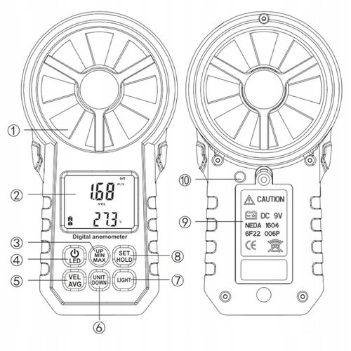 WIATROMIERZ ANEMOMETR MIERNIK WIATRU I TEMPERATURY na Arena.pl