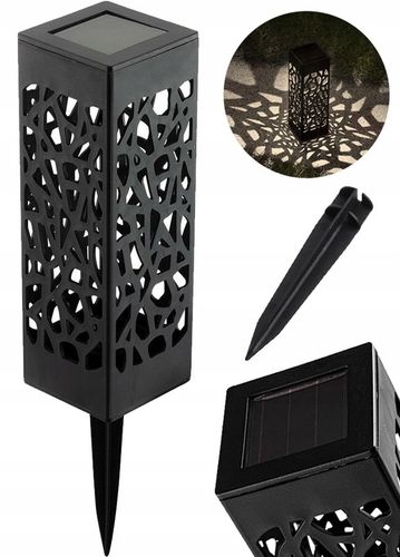 Lampy Solarne Ogrodowe LED Wbijana Do Ogrodu Zewnętrzna Barwa Ciepła Wzorek na Arena.pl