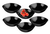 Komplet 6 miseczek QUADRO BLACK 19 cm salaterki czarne kwadratowe na zupę