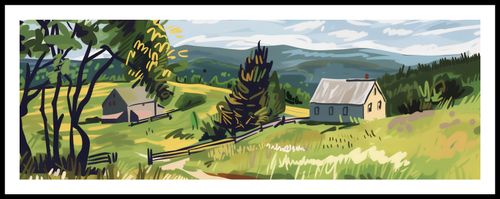 Plakat 95x33cm Bujna Wieś na Arena.pl